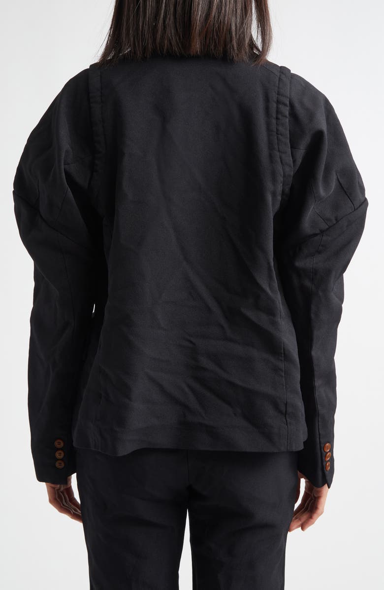Comme des Garçons Comme des Garçons Juliet Sleeve Gabardine Blazer, Alternate, color, Black