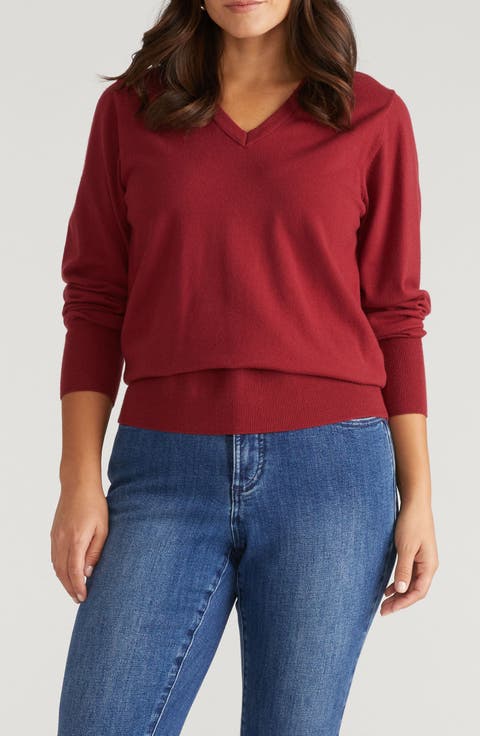 Flora V-Neck Sweater (Plus)