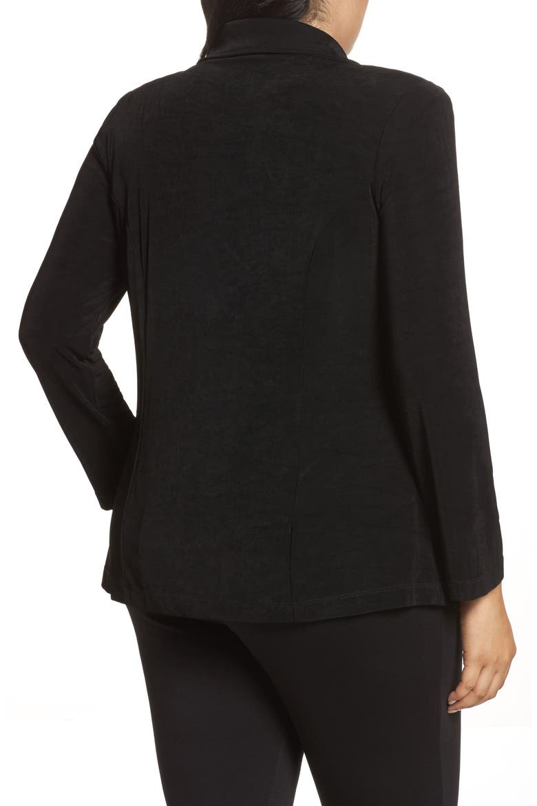 One-Button Stretch Knit Blazer, Alternate, color, BLACK