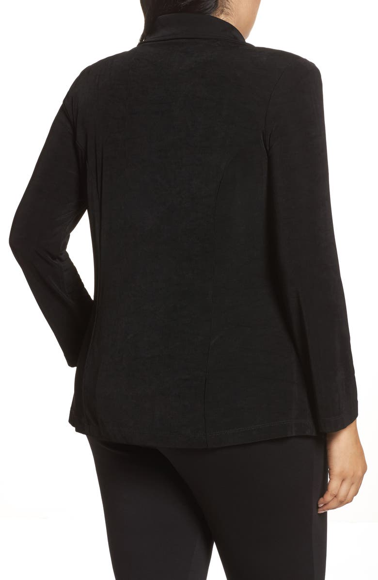 Vikki Vi One-Button Stretch Knit Blazer, Alternate, color, Black