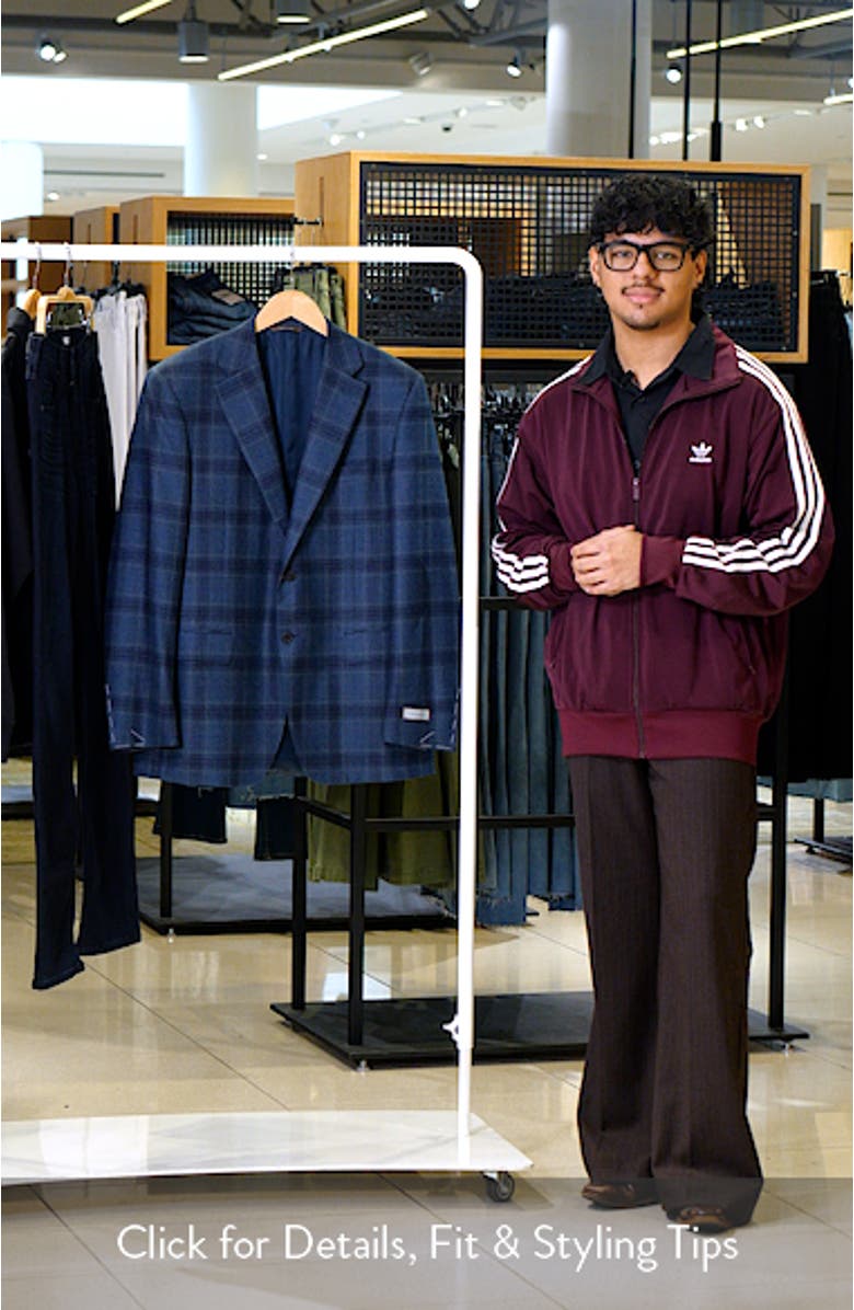 Siena Regular Fit Windowpane Check Brushed Wool Sport Coat, sales video thumbnail