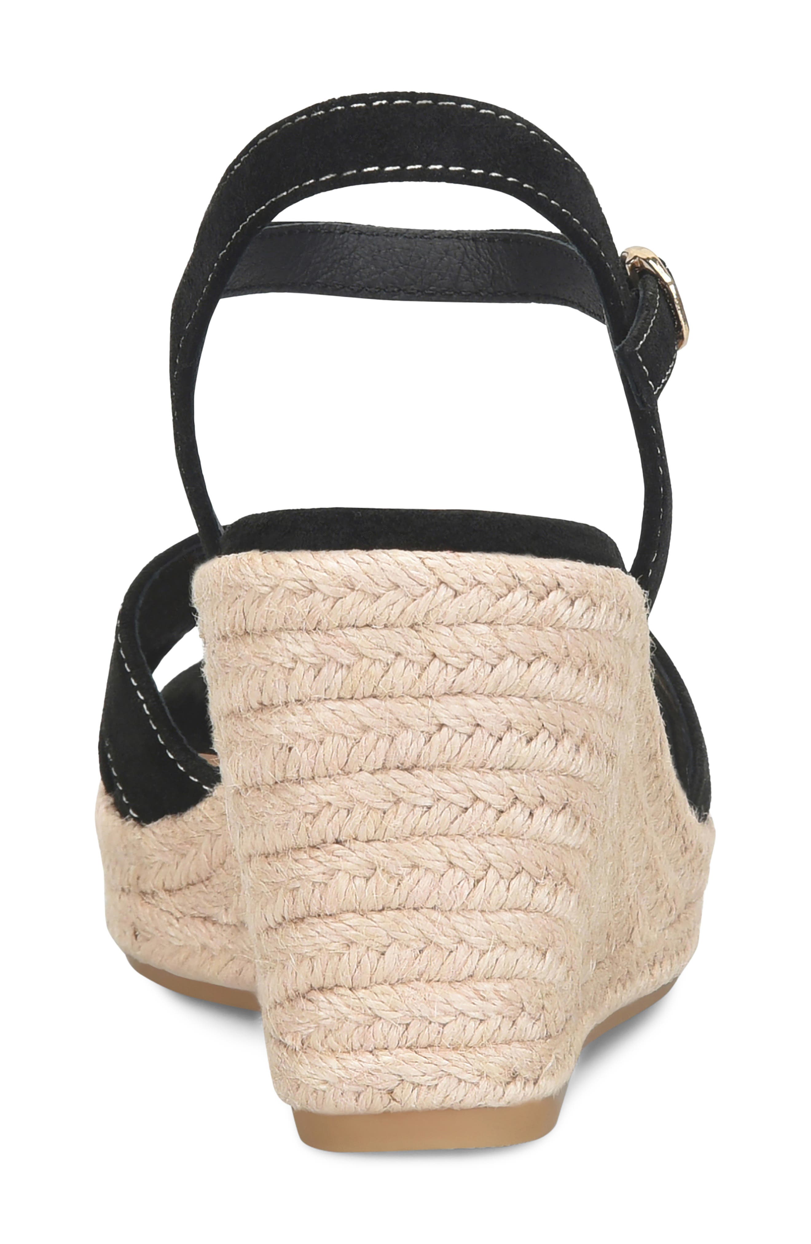 Söfft Neely Ankle Strap Platform Espadrille Sandal, Alternate, color, Black Suede