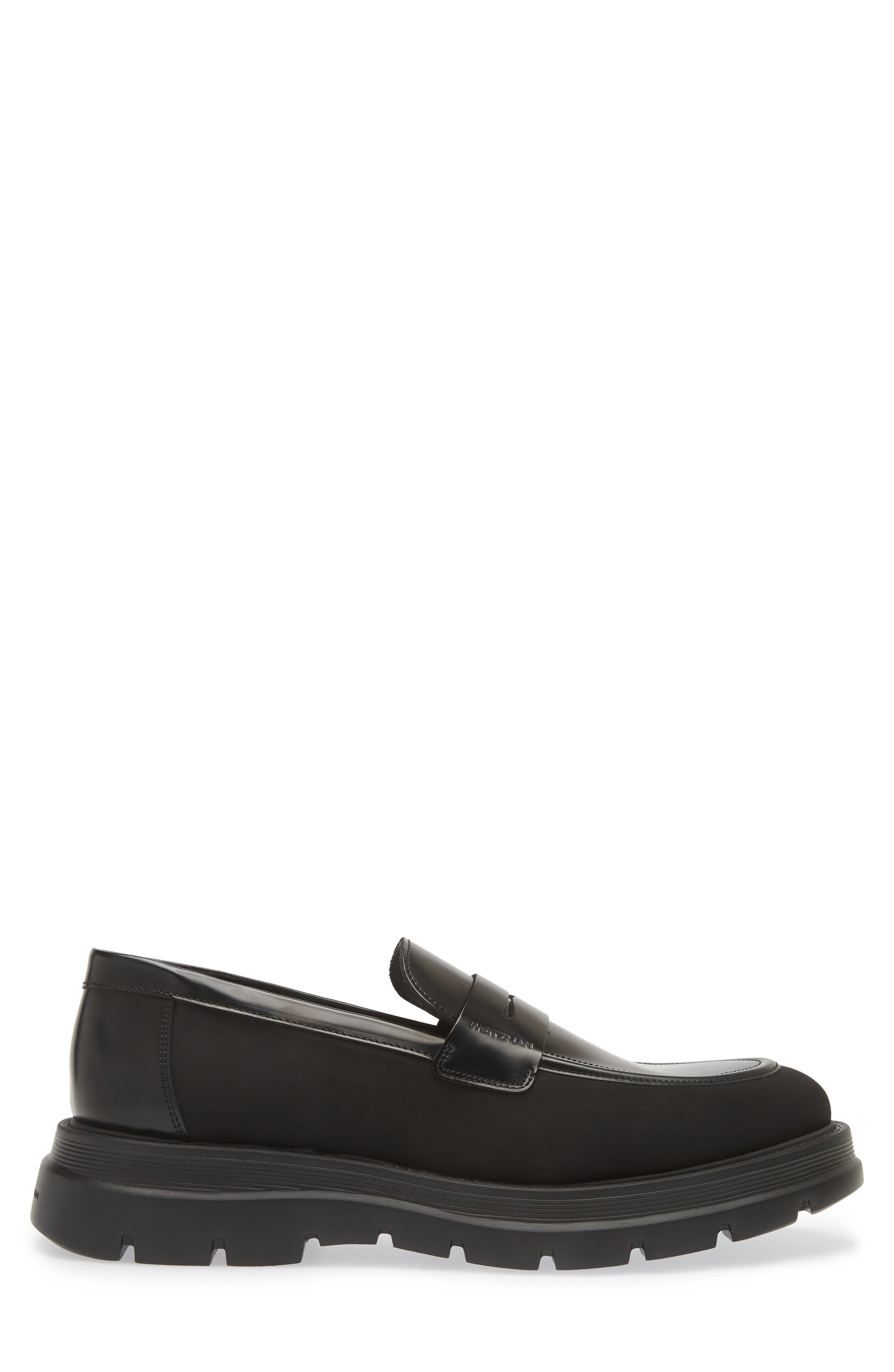 Stuart Weitzman Club LA Lugged Penny Loafer, Alternate, color, Black