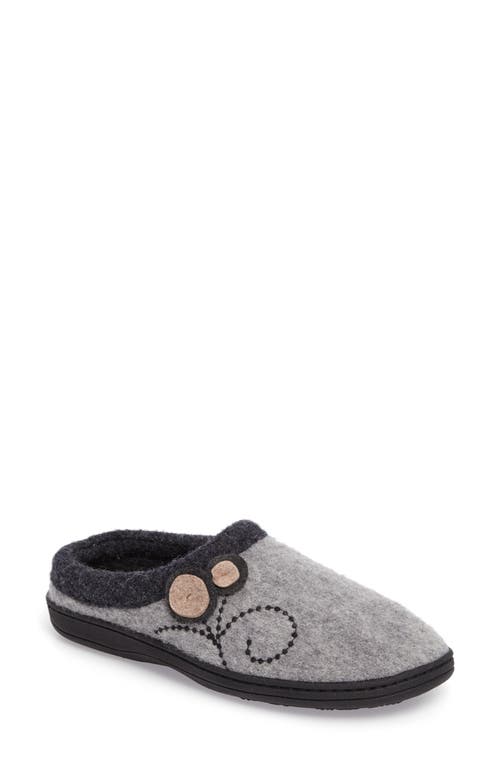 Acorn Dara Wool Blend Slipper in Light Grey Button 