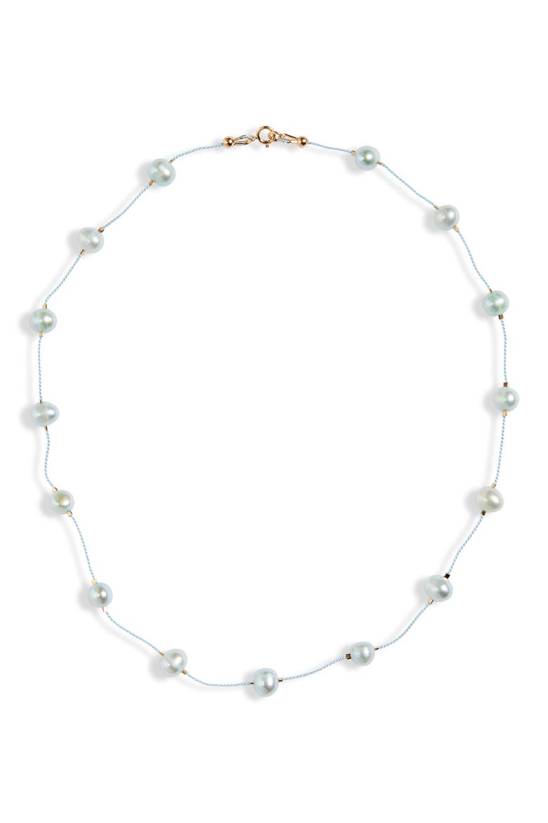 Desnuda Freshwater Pearl Station Necklace, Main, color, POWDER