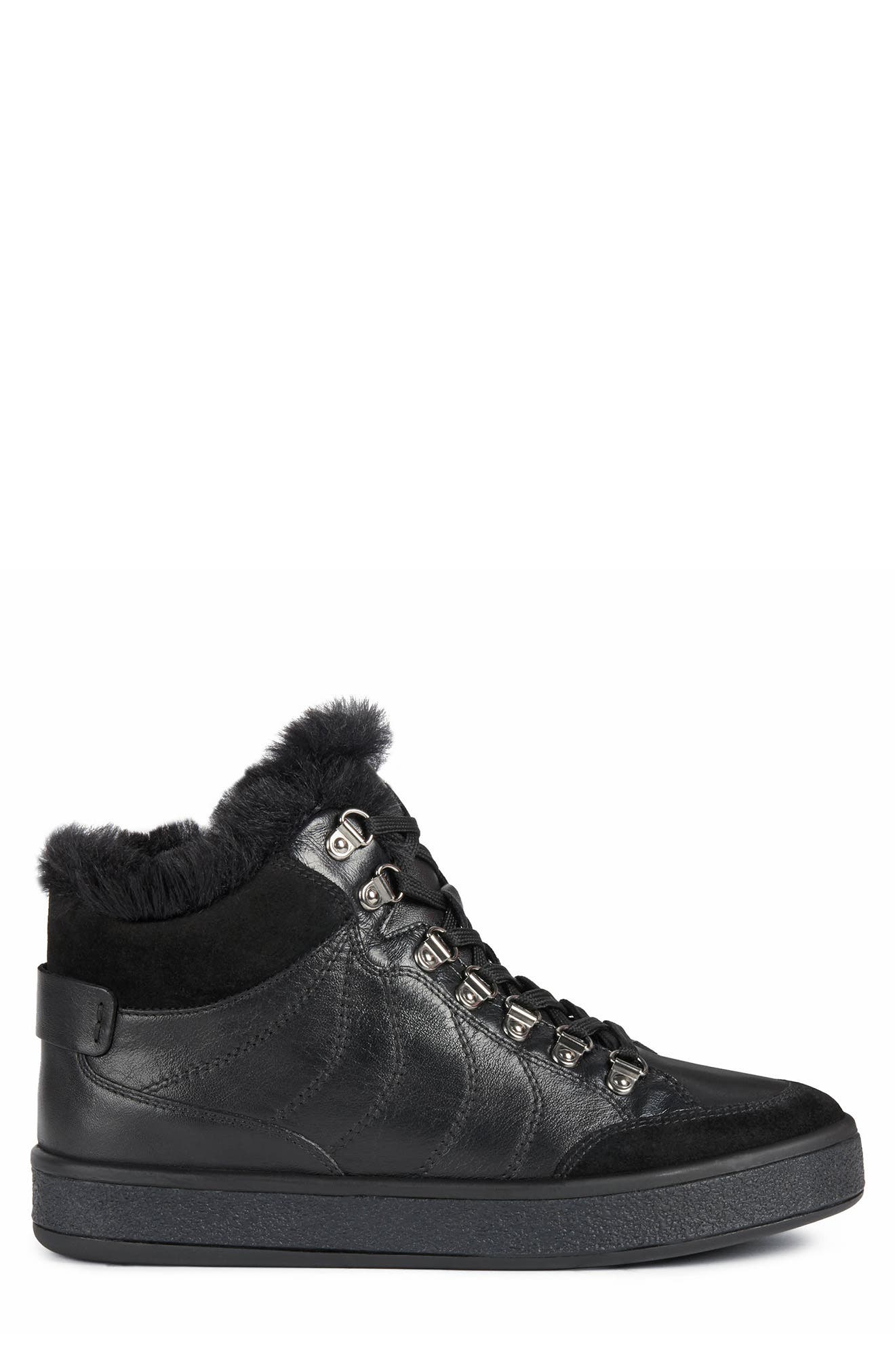 Geox Leelu Faux Fur Lined High Top Sneaker, Alternate, color, 