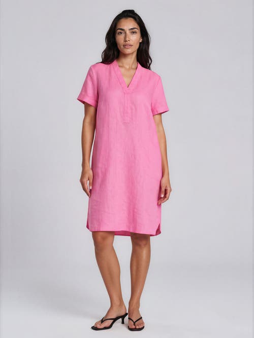 Masai Copenhagen Manareela Linen V-Neck Tunic Dress in Fuchsia Pink at Nordstrom, Size X-Small
