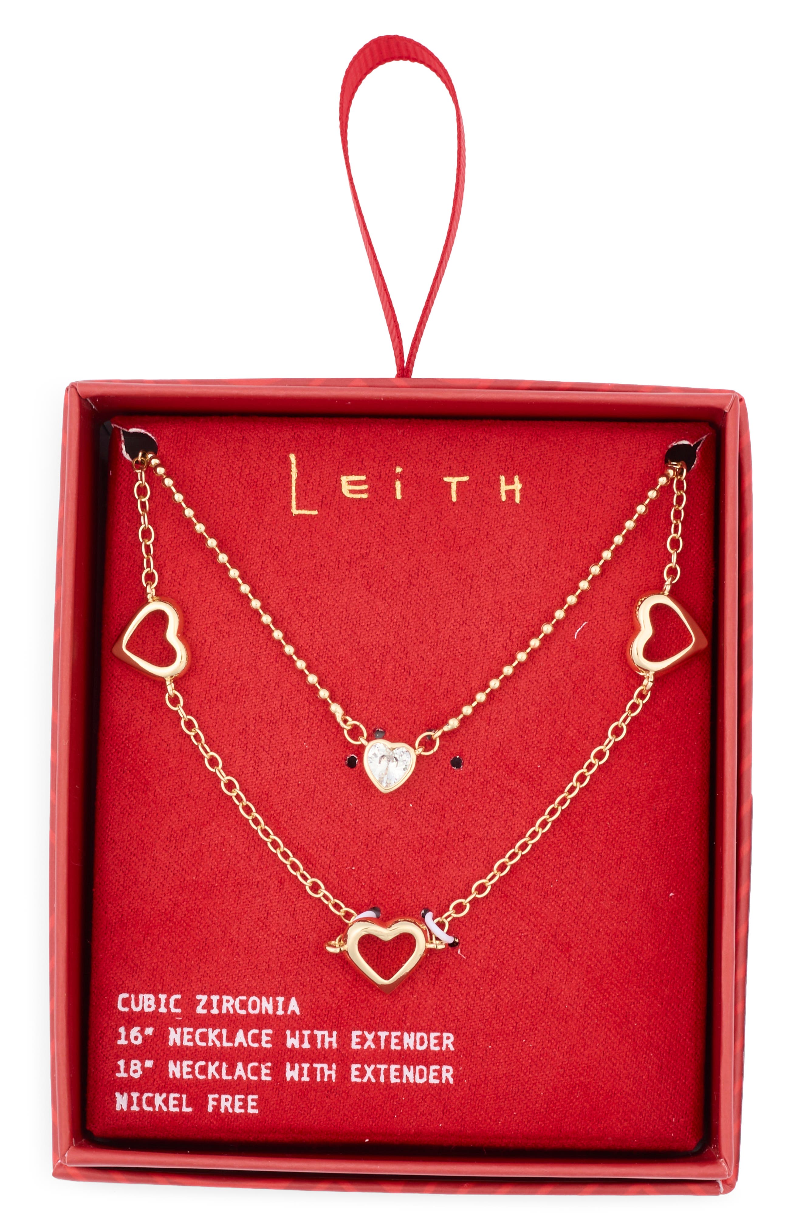 Leith Set of 2 Assorted Cubic Zirconia Chain Necklaces