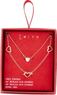 Leith Set of 2 Assorted Cubic Zirconia Chain Necklaces