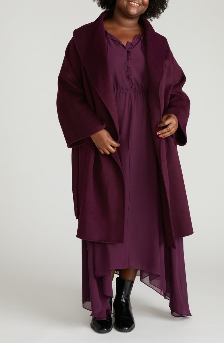 Universal Standard Asha Roll Collar Wool Blend Wrap Coat, Main, color, Gamay