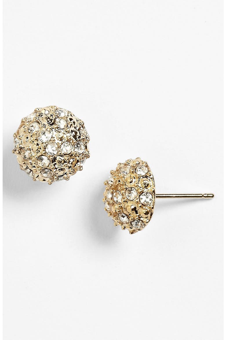 Rachel Rhinestone Dome Stud Earrings, Main, color, GOLD