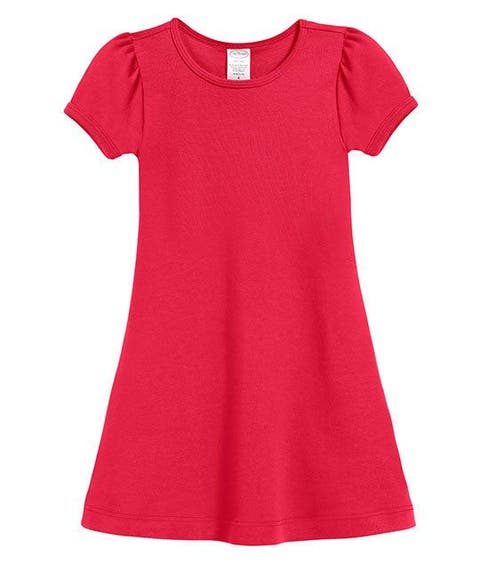 Girls Soft Cotton Puff Short Sleeve Dress (Toddler/Kids)
