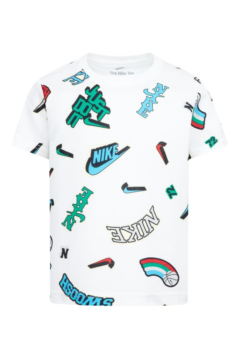 Kids' Varsity Print T-Shirt, Main, color, 001WHITE
