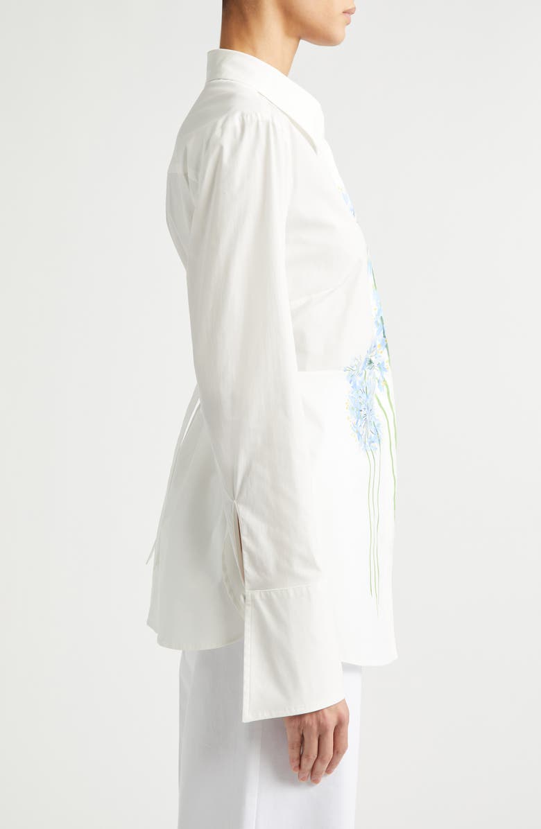 Oscar de la Renta Allium Cotton Poplin Blouse, Alternate, color, Blue/ White