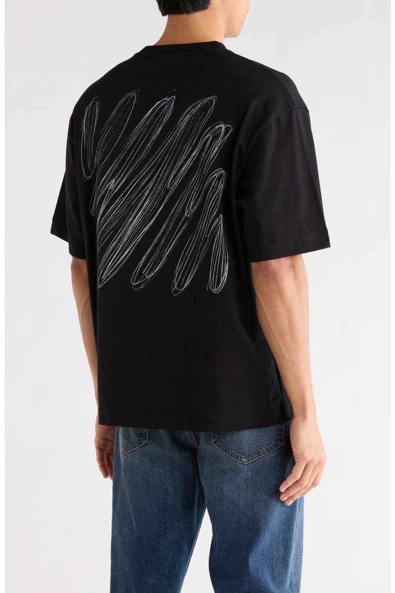 Scribble Diagonal Skate Graphic T-Shirt, Alternate, color, BLACK-WHITE