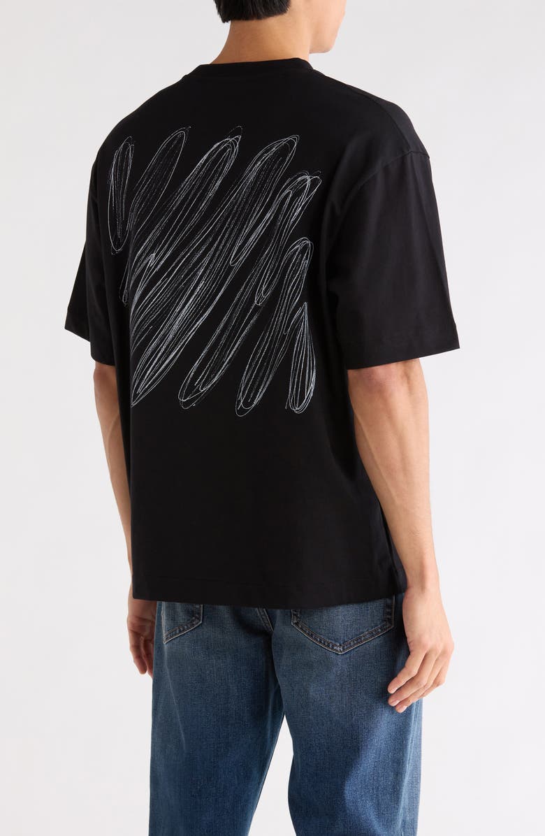 Off-White Scribble Diagonal Skate Graphic T-Shirt, Alternate, color, Black-White