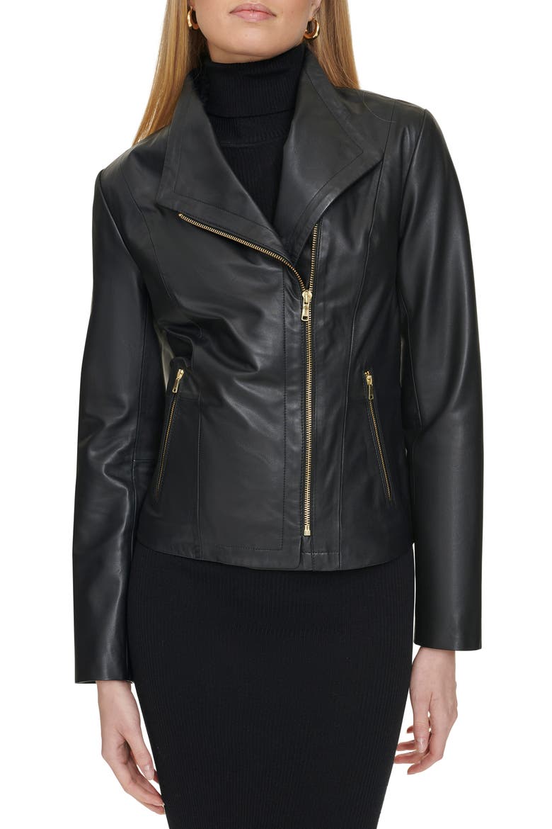 Leather Jacket, Main, color, BLACK