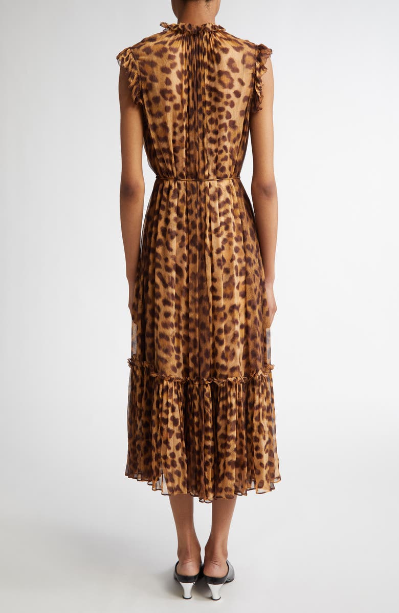 Zimmermann Flutter Leopard Print Chiffon Midi Dress, Alternate, color,