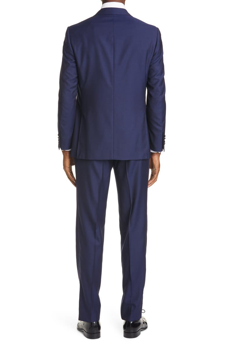 Canali Sienna Contemporary Peaked Lapel Wool Suit, Alternate, color, 