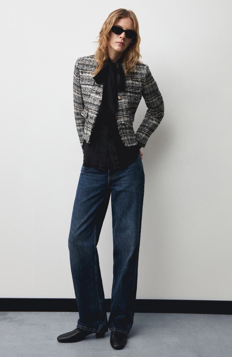 MANGO Tie Neck Satin Shirt, Alternate, color, 