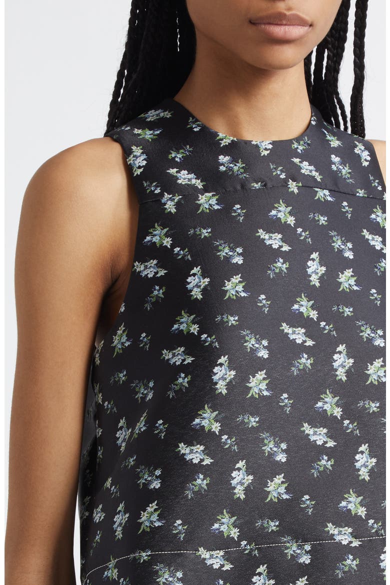 Floral Jacquard Shell, Alternate, color, BLACK
