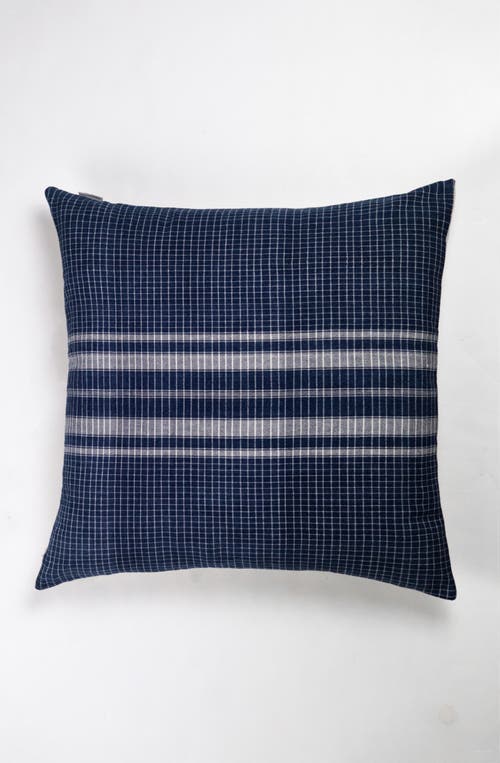 Archive New York Vintage Indigo Denim Gingham Pillow In Blue