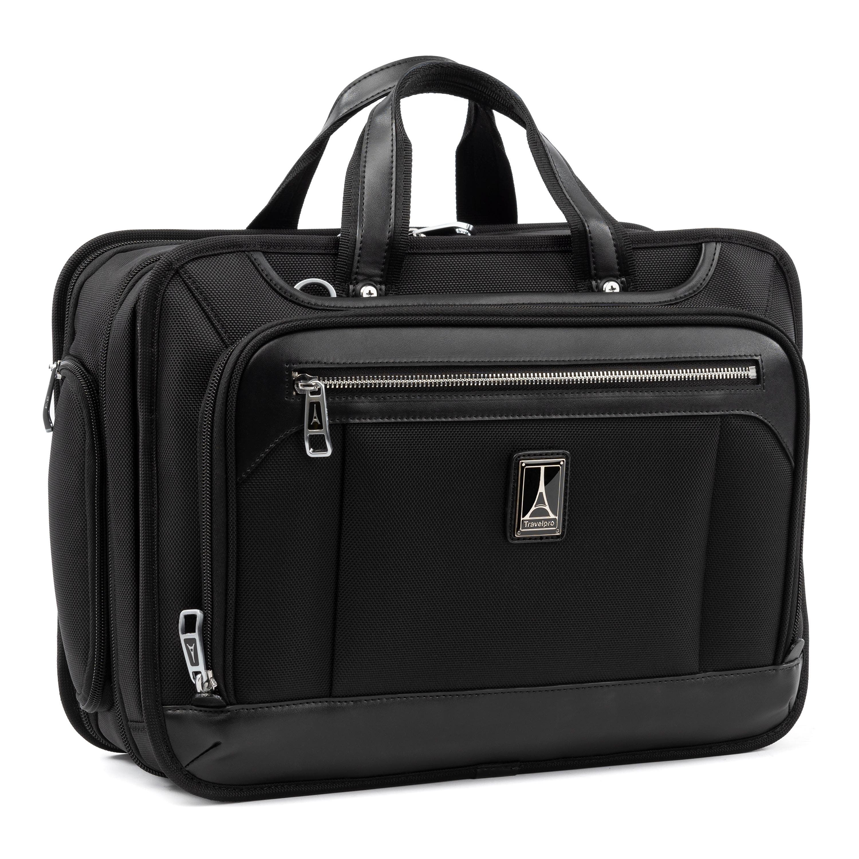 TRAVELPRO Platinum Elite Expandable Business Laptop Briefcase, Fits up to 15.6 Laptop, Alternate, color, Shadow Black