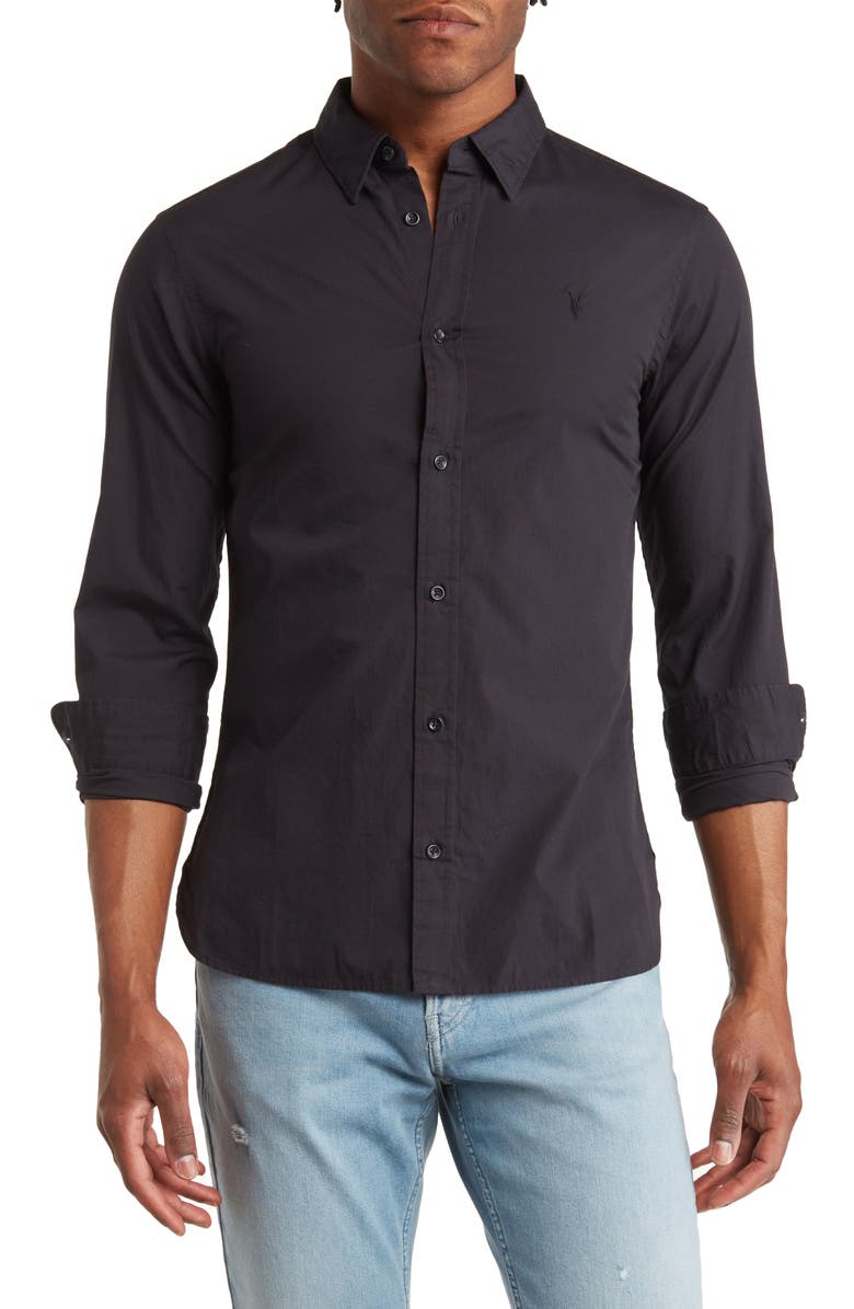 AllSaints Riviera Long Sleeve Shirt, Main, color, 