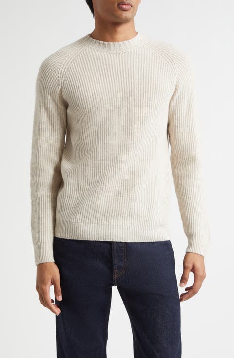 Oxnard Cashmere & Extrafine Merino Wool Rib Sweater