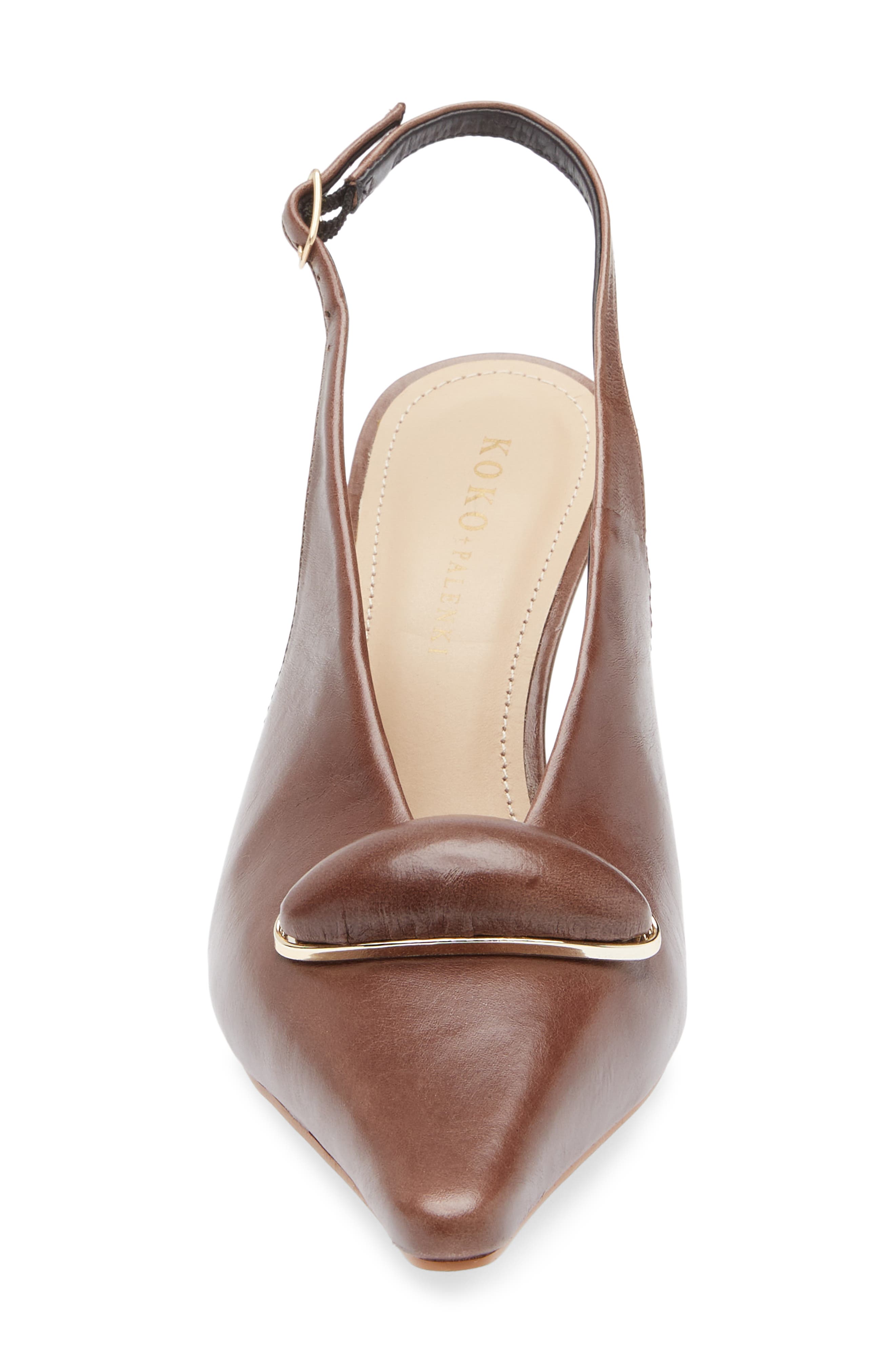 KOKO + PALENKI Penn Slingback Pump, Alternate, color, Brown Leather