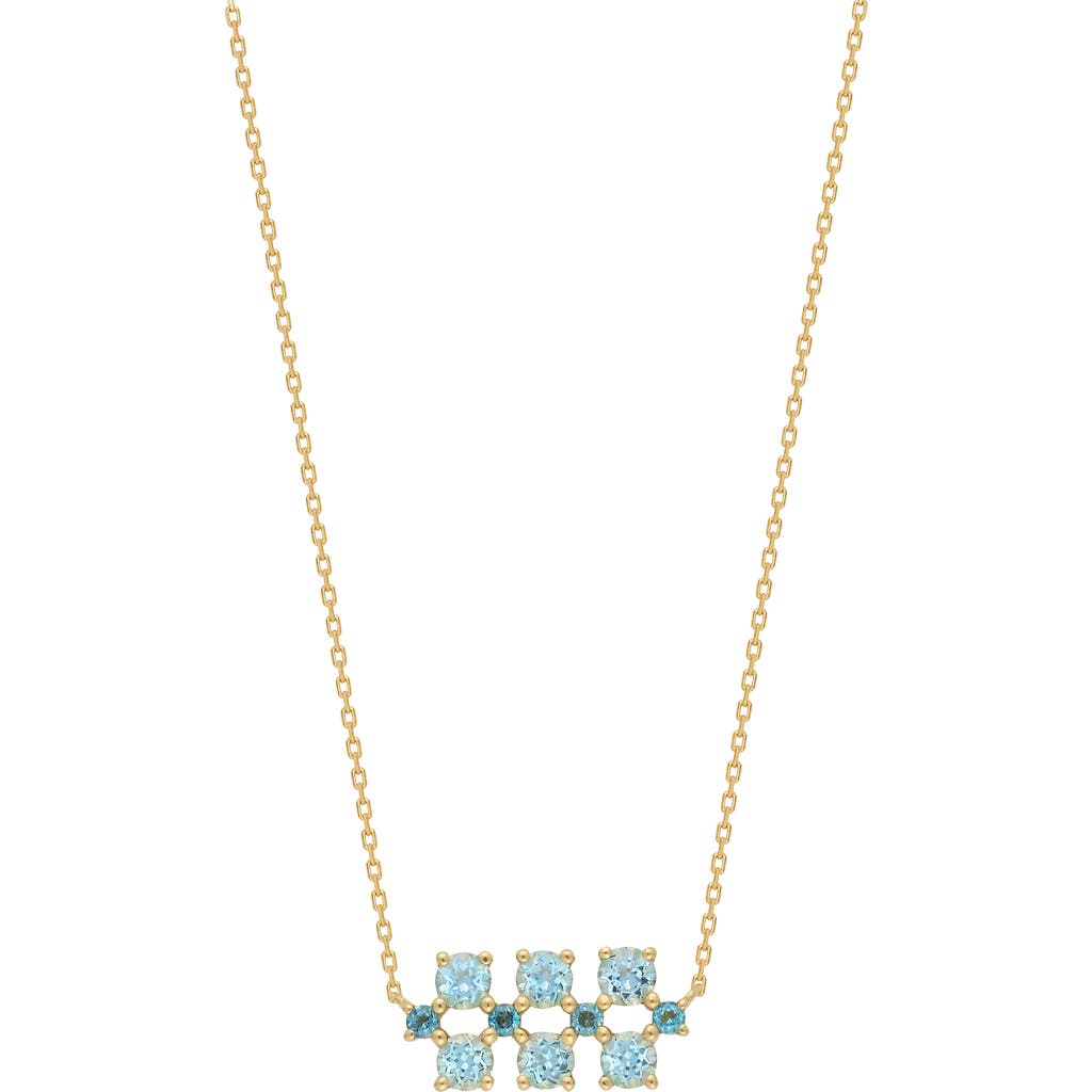 Bony Levy Three-row Blue Topaz Pendant Necklace In Brown
