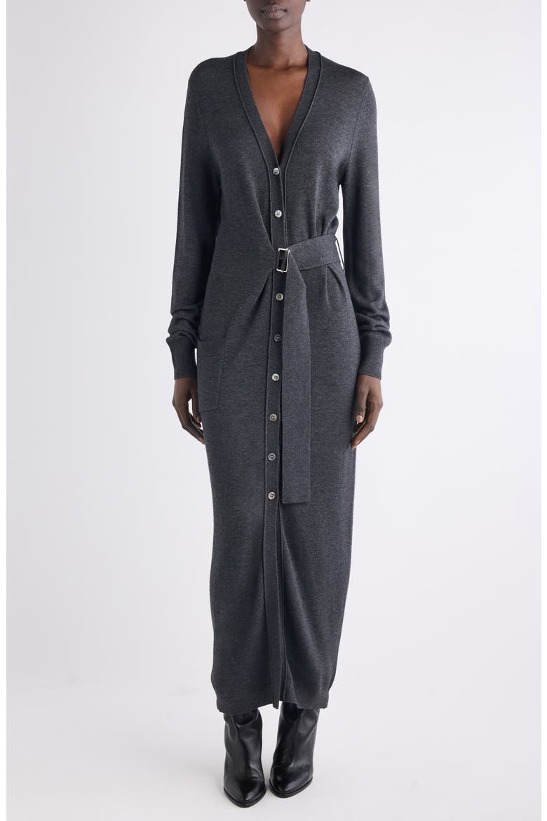 Constance Long Sleeve Belted Sweater Dress, Main, color, ANTHRACITE