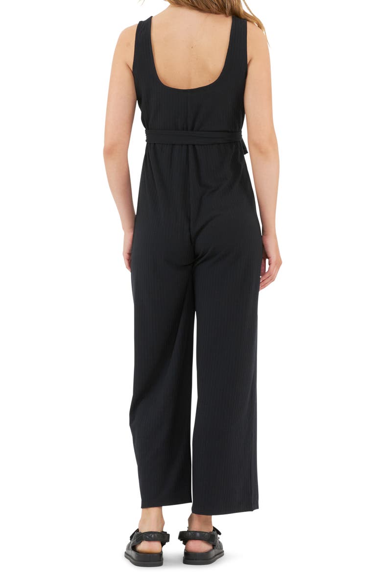 Ripe Maternity Bobby Rib Jumpsuit, Alternate, color, Black