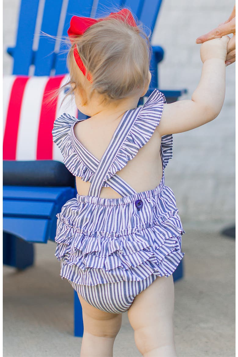 Stripe Bubble Romper, Alternate, color, BLUE
