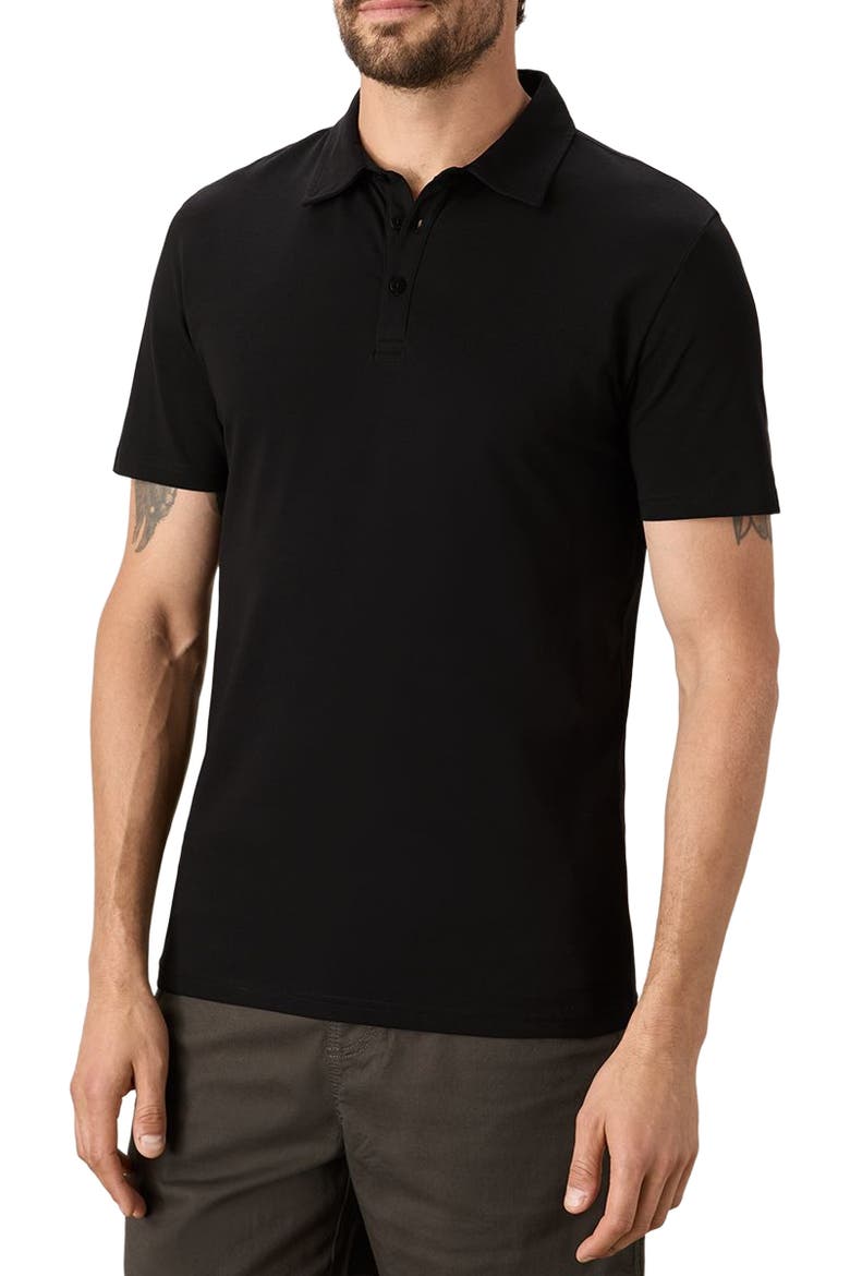 Luxe Essential Slim Polo Made With Organic Cotton, Alternate, color, Black