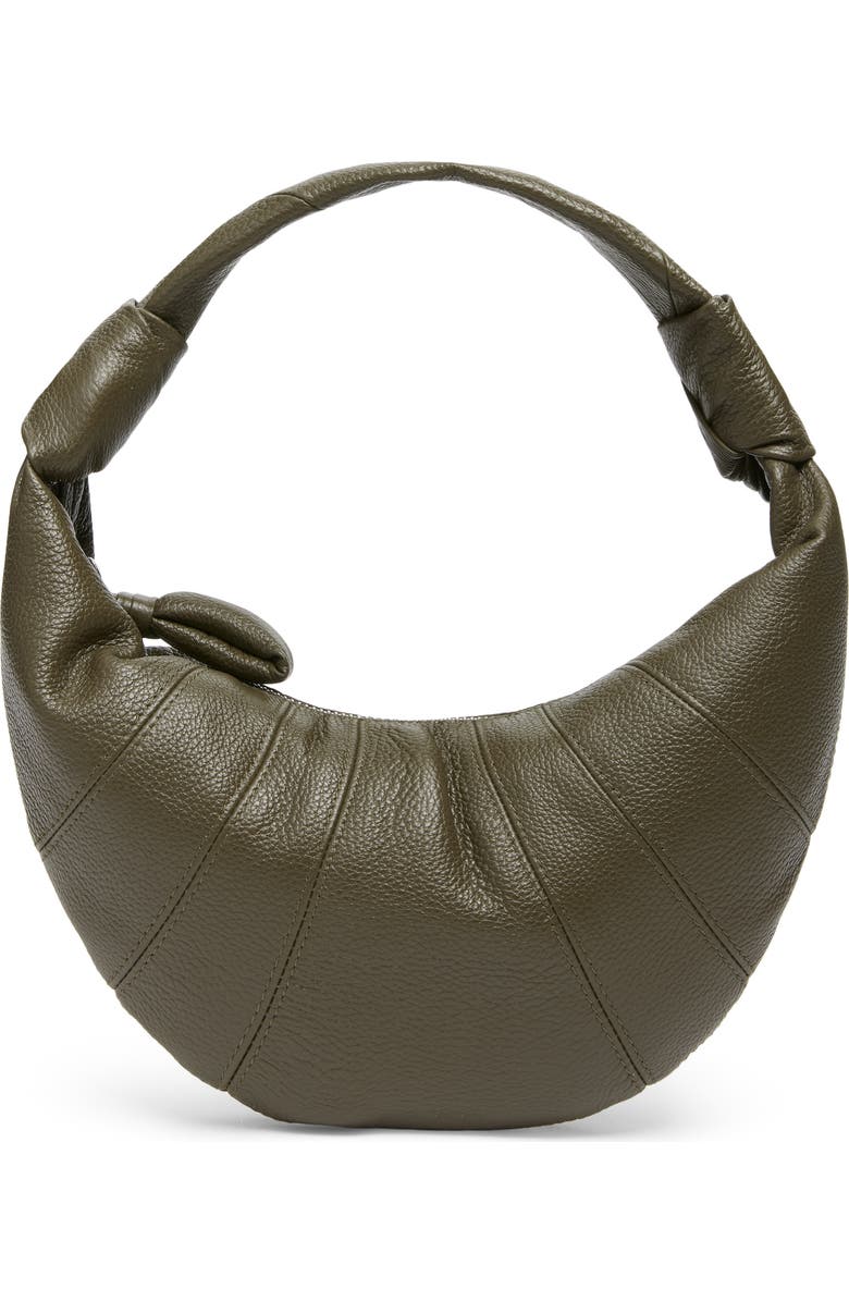 Lemaire Mini Fortune Croissant Leather Handbag, Main, color, Dark Olive