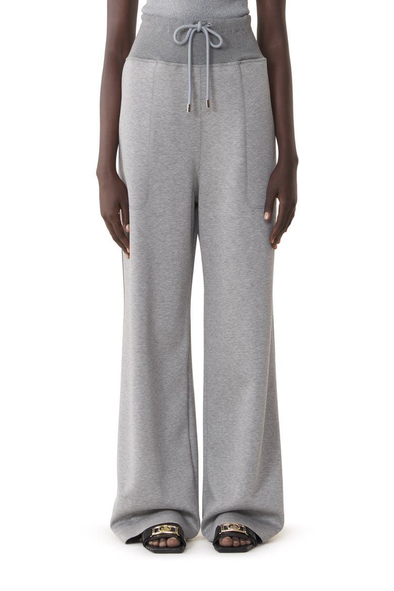 Wide Jogging Suit In Double-Faced Jersey, Alternate, color, Light Grey/Black