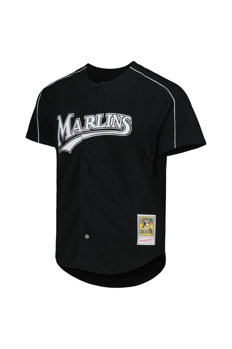 Men's Mitchell & Ness Dontrelle Willis Black Florida Marlins Cooperstown Collection Mesh Batting Practice Button-Up Jersey, Alternate, color, Black