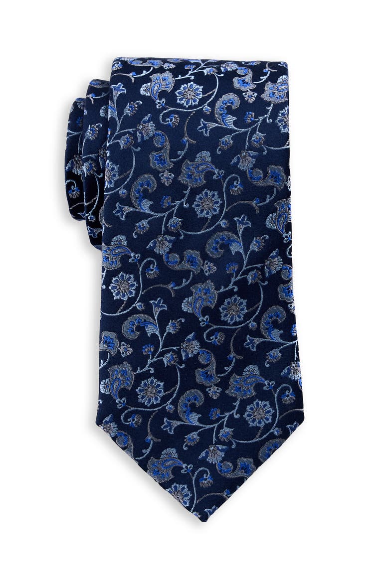 Big & Tall Floral Vines Tie, Main, color, BLUE