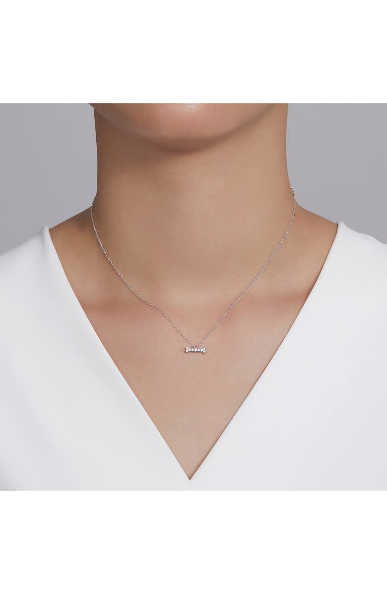 Lafonn Simulated Diamond Dog Bone Pendant Necklace, Alternate, color, 