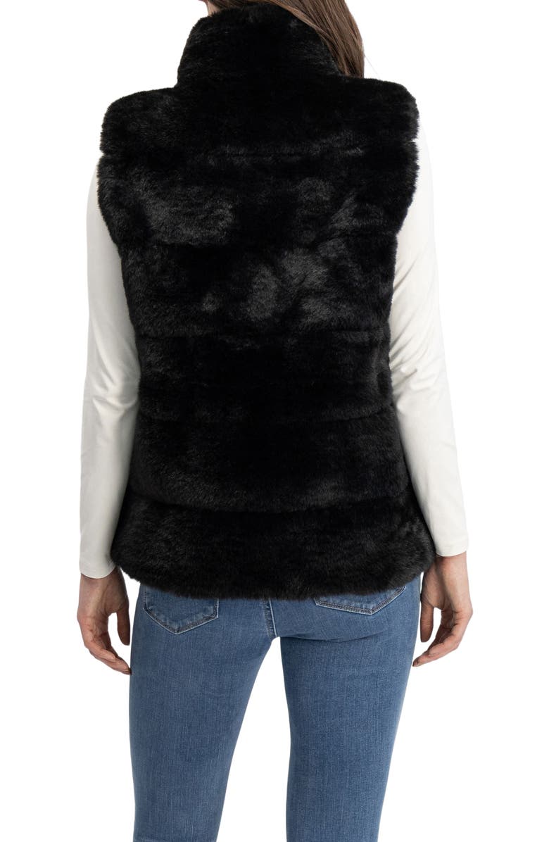 Lyla Grant Fur-Free Rex Rabbit (Faux Fur) Vest, Alternate, color, Black