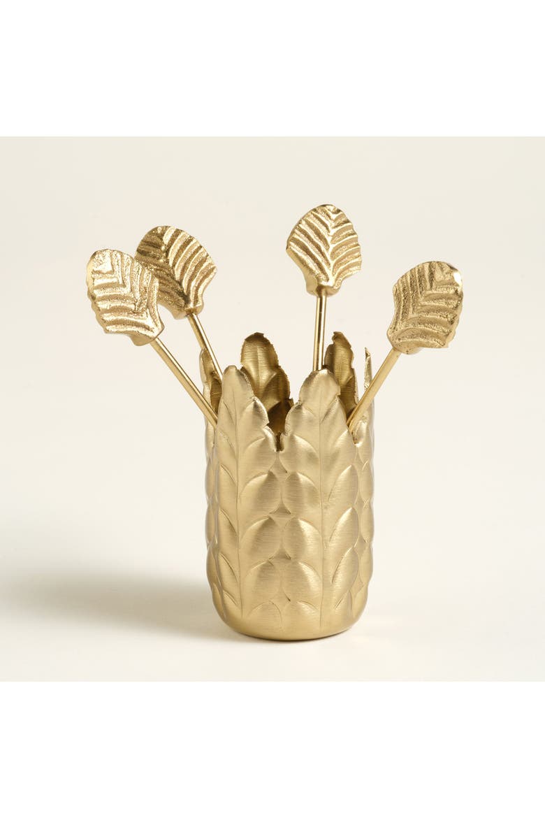 Tanda Steel Cocktaill Sticks Set Entertaining Essential, Main, color, Metallic Gold