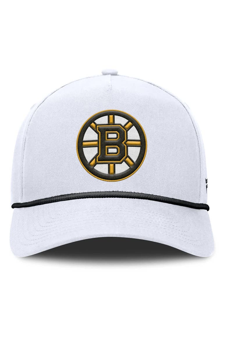 Men's Fanatics White Boston Bruins Rope A-Frame Adjustable Hat, Alternate, color, White
