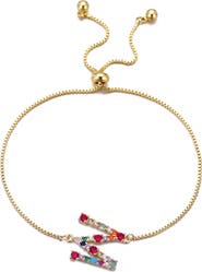 Adornia Mixed Crystal Initial Chain Bracelet