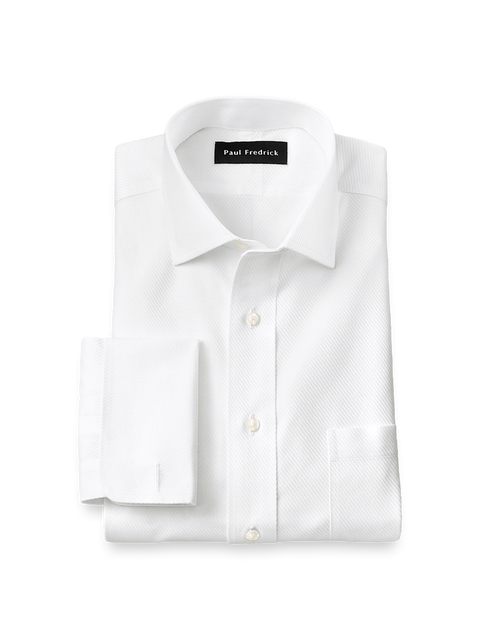 Non-iron Cotton Twill Spread Collar French Cuff Dress Shirt