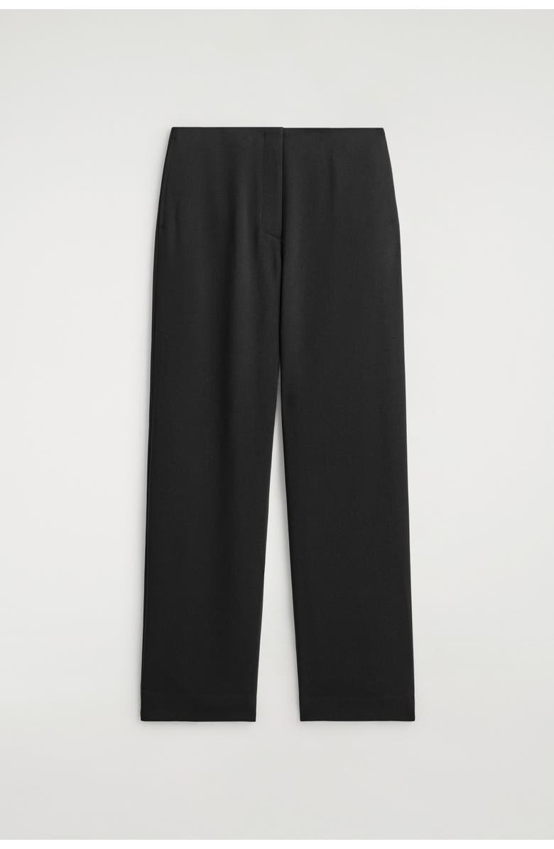 COS Tailored Regular-Fit Straight-Leg Pants, Alternate, color, Black