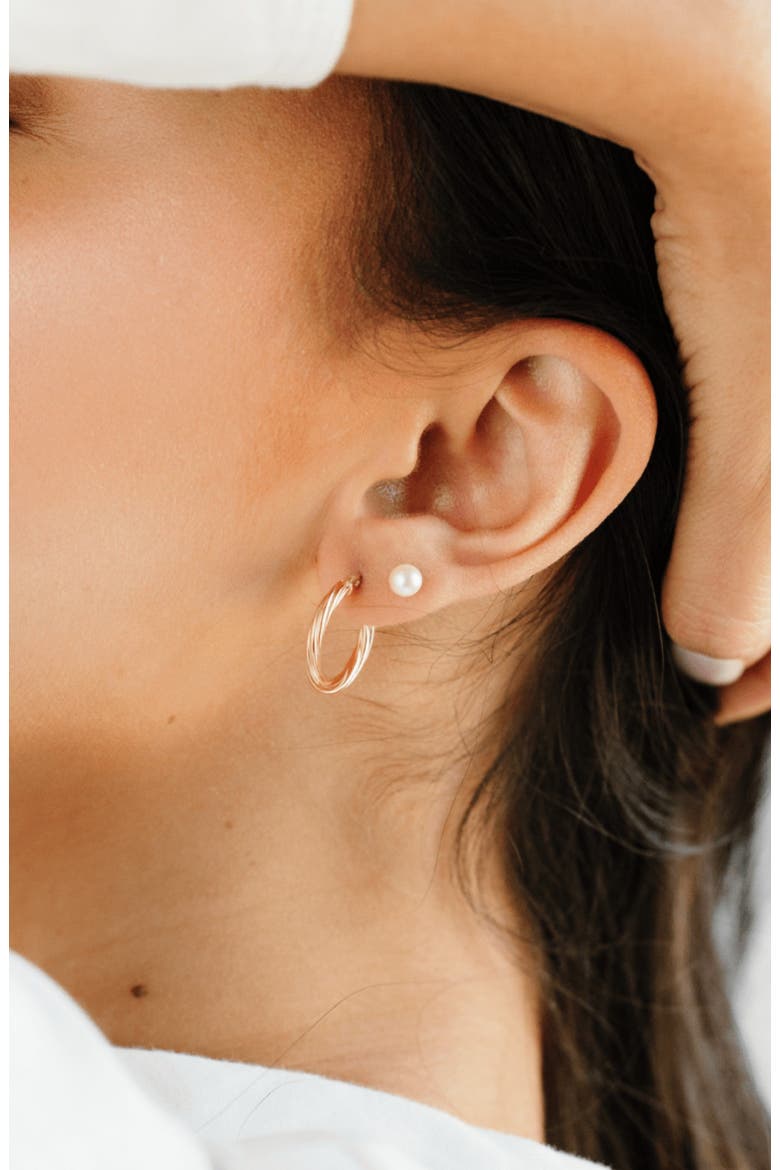 14k Twisted Hoop Earrings, Alternate, color, 14k Solid Gold