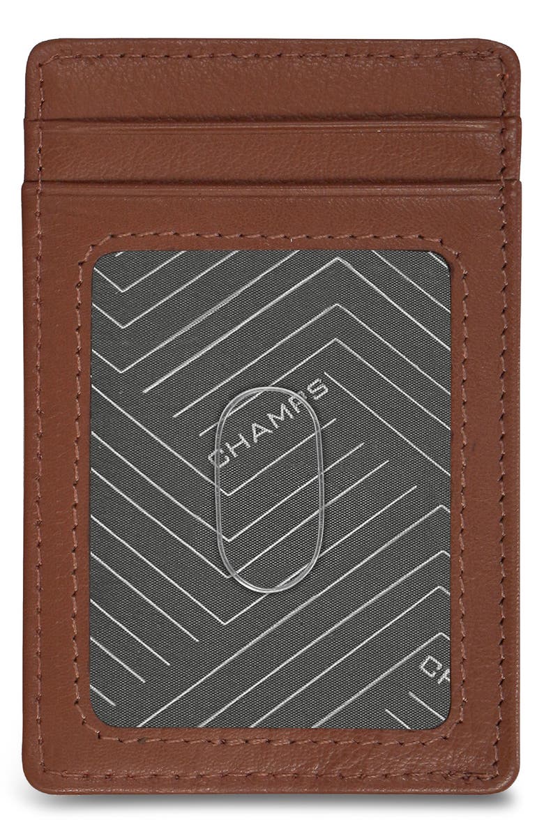 CHAMPS Leather Access RFID Card Case, Alternate, color, Brown