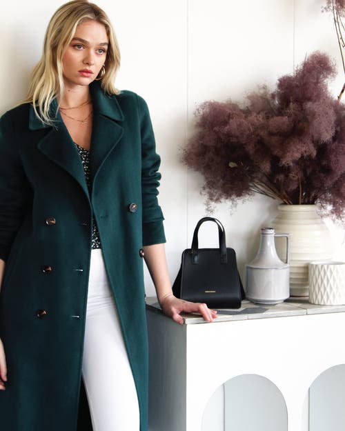 Belle & Bloom Front Runner Belted Coat In Dark Green
