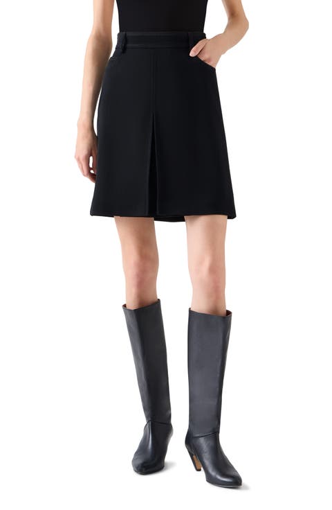 Wool Tricotine A-Line Skirt